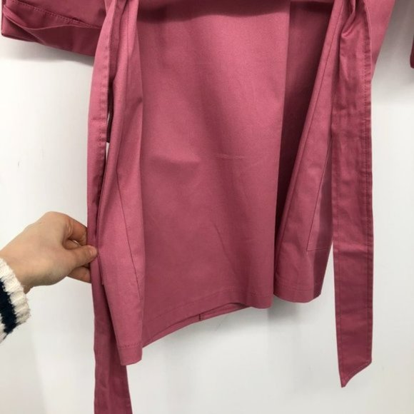 NWT Rinascimento Pink tie waist black buttoned  coat four pockets SP - Picture 9 of 15